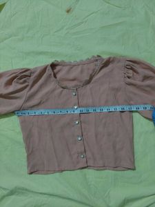 Nude Puff Sleeve Top