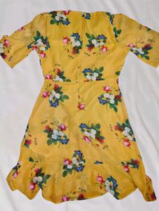 Floral Yellow Mini Dress