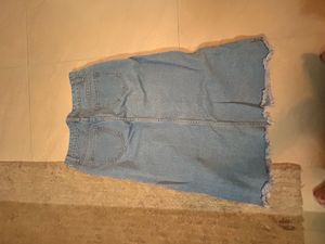 Button Front Denim Skirt