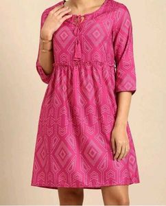 ANOUK Women A-line Pink Above Knee/Mid ThighLength