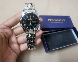 Poedagar Stylish Silver &amp; Gold Watch