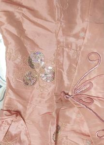 Elegant Peach Embroidered Coat
