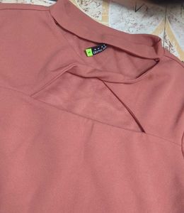Pink Cut Out Crepe Top
