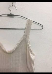 Lace Trim Ribbed Tank Top