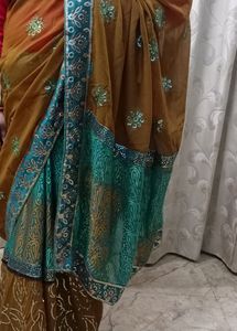 Double Shades Awesome Sari With Blouse