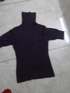 Stylish Purple Turtleneck Top