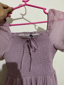 Cute Lilac Polka Dot Dress