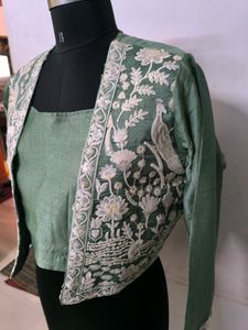 Designed Women Sequinned Embroidered Jacket Set