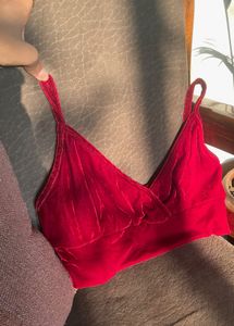 Red Velvet Bralette Top