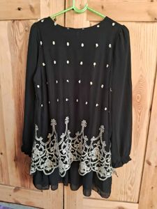 Elegant Black Embellished Dress