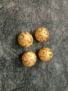 Vintage Gold Tone Embossed Bead Set