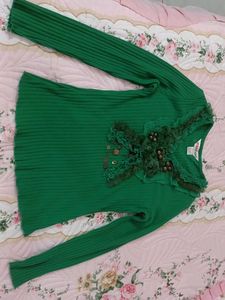 Green Embellished Top