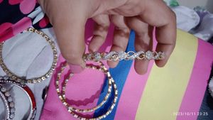 Gold &amp; Crystal Bangle Set