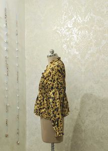Leopard Print Ruffle Blouse