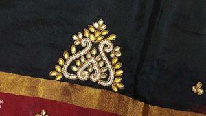 Elegant Red &amp; Black Saree