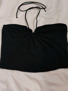 Black Tie Halter Top