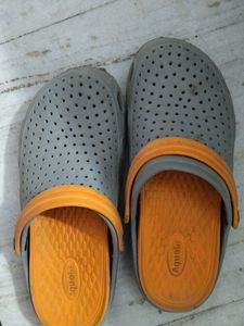 Stylish Grey &amp; Orange Flip Flops aqualite