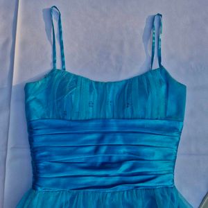 Y2k Party Pinteresty Ocean Blue Glitter Dress
