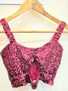 Shein Sequin Party Crop Top