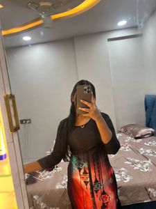 Printed Black Kurta