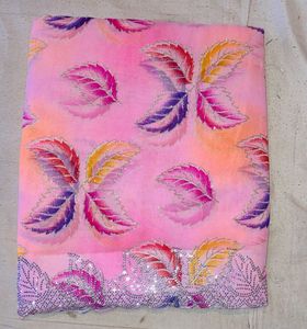 Colorful Leaf Print Saree