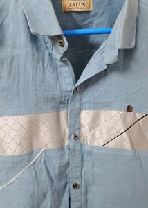 Party Wear Powder Blue Shirt For Men 🤍