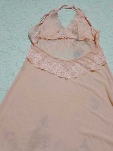 Peach Lace Babydoll Lingerie