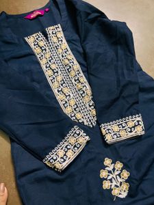 Blue Embroidered Kurta Set