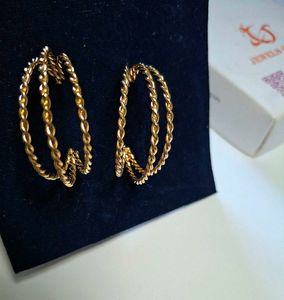 Elegant Gold Plated Twisted Hoop Earrings