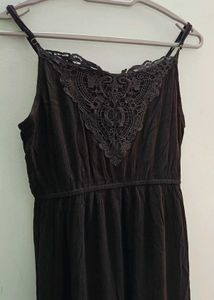 Black Sleeveless Gown Type Dress(New)