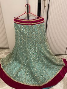 Embroidered Velvet Jacket with gagra