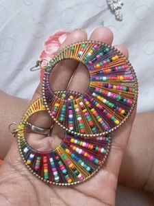 Boho Beaded Hoop Earrings