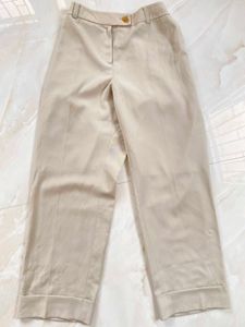 Beige Wide Leg Pants
