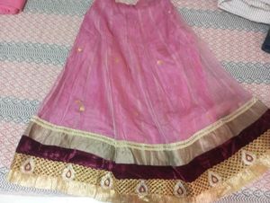 Pink & Gold Embellished Skirt