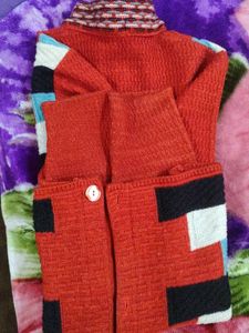 Darshana Red Knit Cardigan
