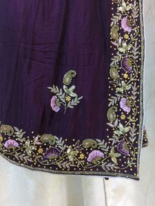 Purple Handwork Saree