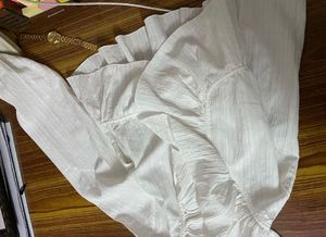 White Ruffled Crop Top