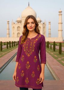 Embroidered Purple Kurta