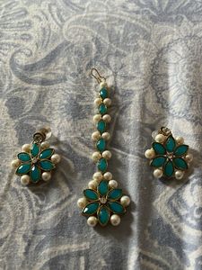 Teal &amp; Pearl Jewelry Set