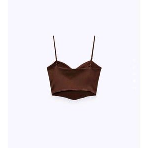 ZARA Brown Satin Corset Top