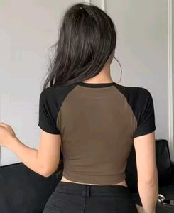 Brown & Black Crop Top