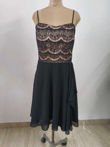 Black Lace Top Cocktail Dress