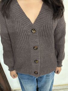 Brown Knit Cardigan