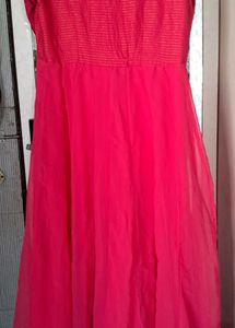 DesignerPink Top Flared Kurti With Cigarette Pant