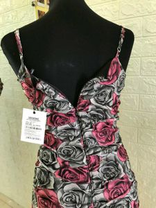 Floral Mesh Midi Dress
