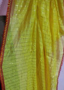 Yellow Checkered Dupatta