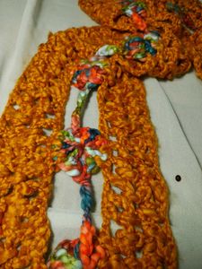 Handmade Crochet Scarf with Fringe