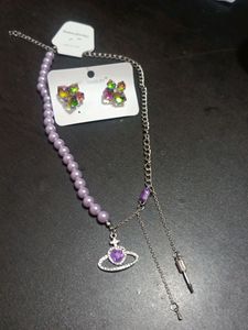 Korean Necklace With Earrings