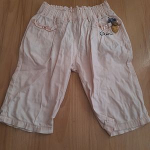 Girls Cute Capri Pants In Pink