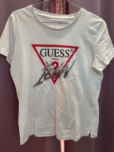 Guess White Logo Tee